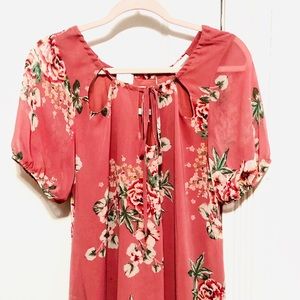 - NEW York & COMPANY. Pink Flowers Dress!! S…